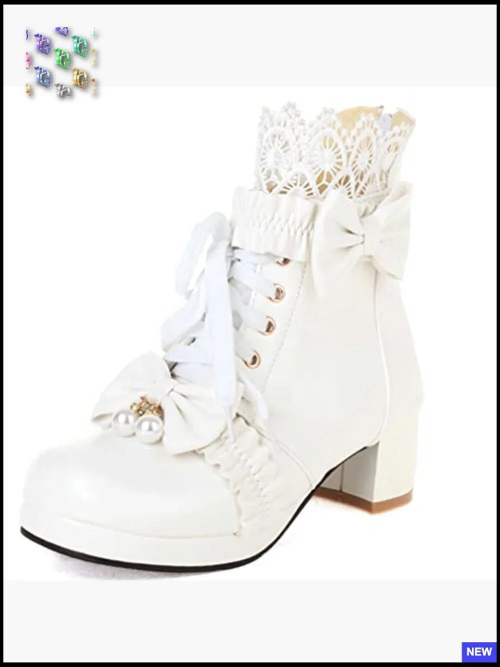 Chunky Heel Lace Up Ankle Boots Kawaii Cosplay Winter Shoes Platform